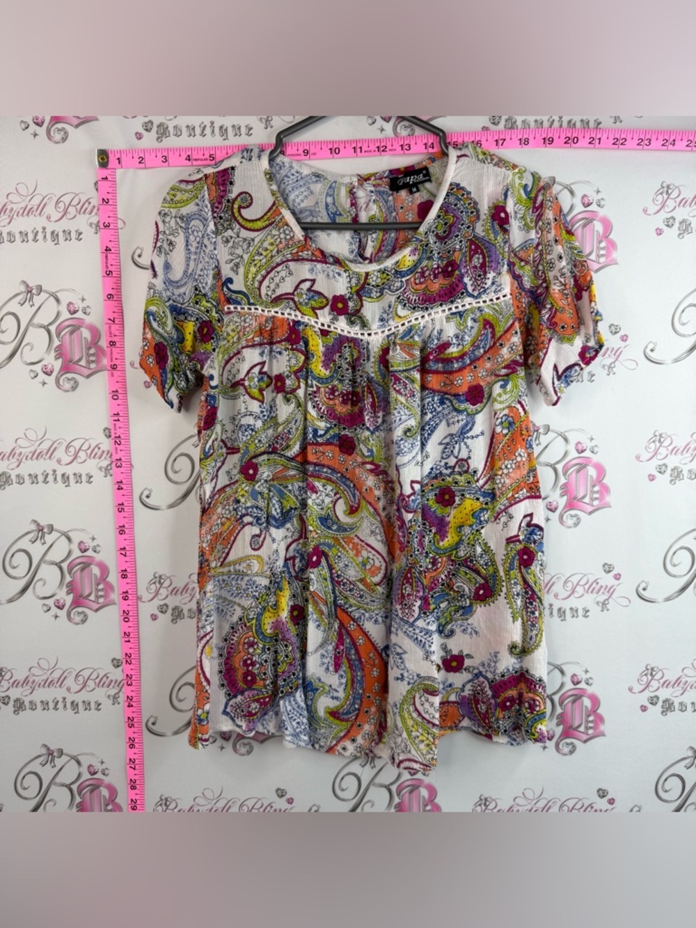 Papa Vancouver T-shirt, rainbow Boho Paisley Short-Sleeve Blouse - Multi